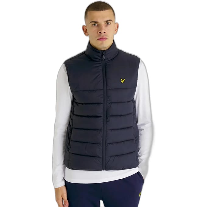 Lyle & Scott Golden Eagle Logo Navy Blue Wadded Gilet