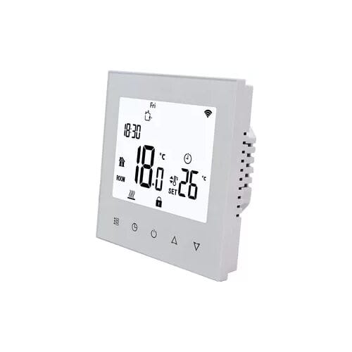 Quality Heating - Elektrische vloerverwarming thermostaat - 5 daags programmeerbaar - touch screen - PRF-78 wit - Universeel toepasbaar