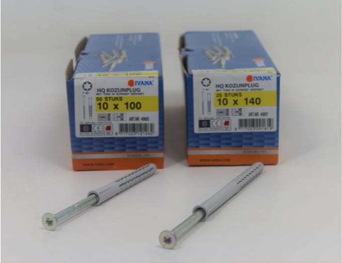 Rawlplug raamplug met verzinkte schroef-10x100mm -25 stuk
