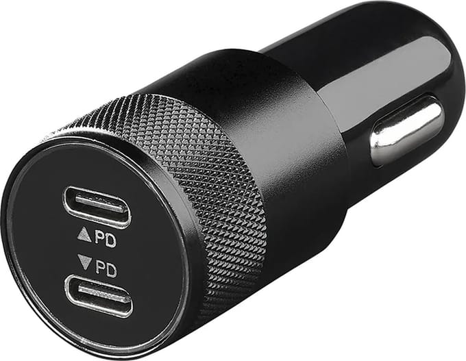 VCTparts® USB Snellader Type C 2-weg 12V/24V 3100mA - Universele Autolader