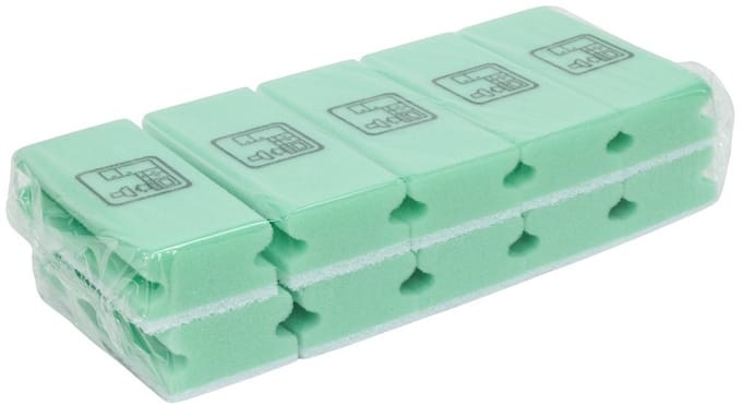 D&L Schuurspons met Greep - Groen/wit - 10 Stuks