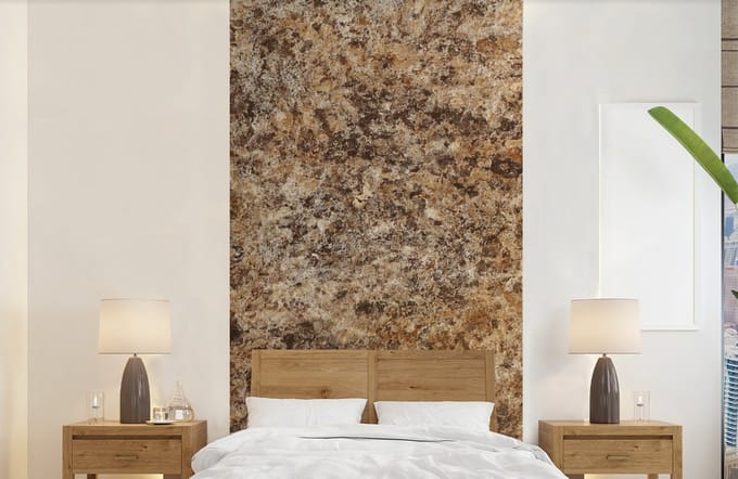 Behang - Fotobehang Graniet - Design - Structuur - Steen - Bruin - Breedte 120 cm x hoogte 240 cm