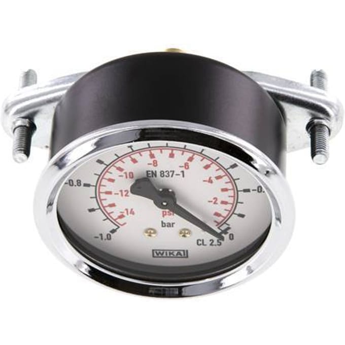 -1..0 Bar Paneelmontage Manometer Staal/Messing 63 mm Klasse 2.5 (Beugel) - MW-1063SH-TP