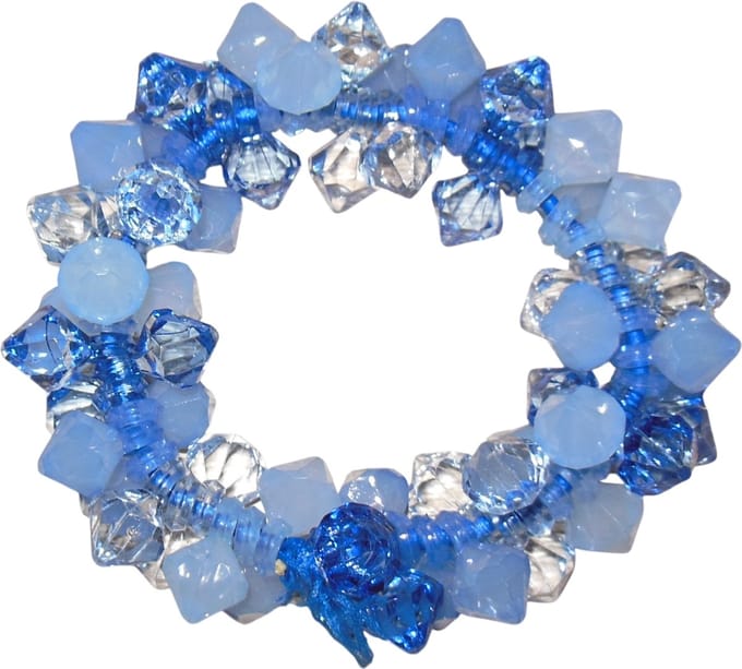 Armband bolletjes&diamantjes blauw