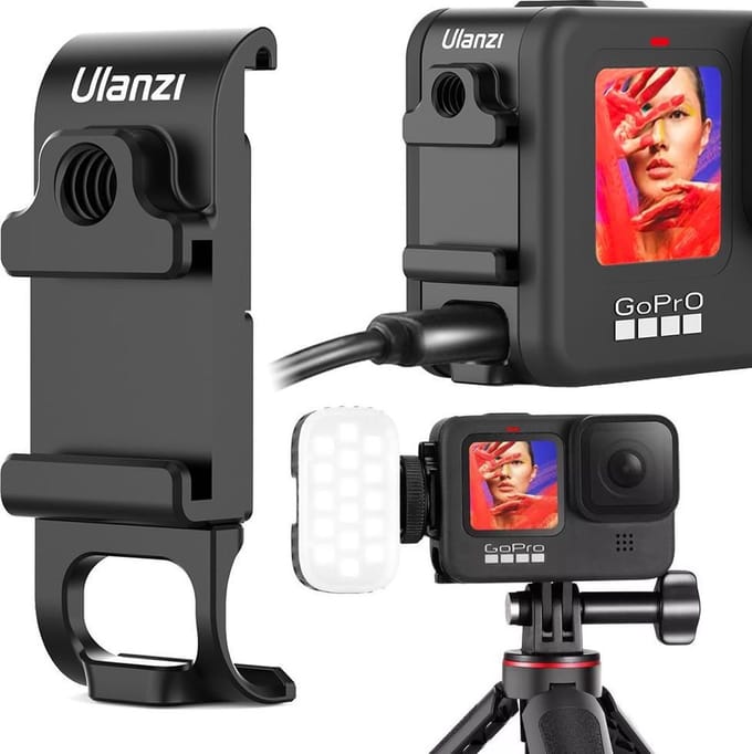 Ulanzi G9-6 GoPro 9,10,11,12 en 13 batterijklep met oplaadaansluiting en Cold Shoe Mount