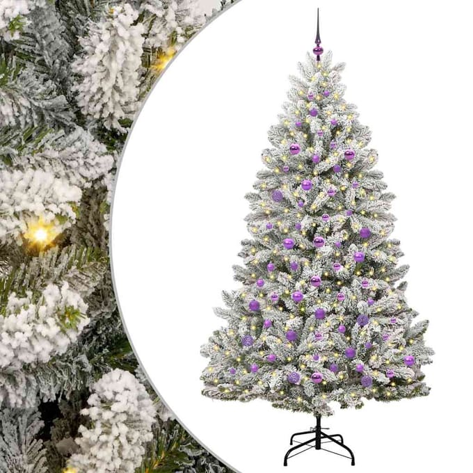 vidaXL - Kunstkerstboom - 210 - cm - 300 - LED's - Warmwit - PVC - en - Staal