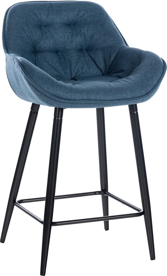 CLP Gibson Barkruk - Met armleuning - Met rugleuning - blauw Stof