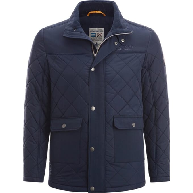 Jan Vanderstorm herren Donsjack - 58 - donkerblauw - Plus Size