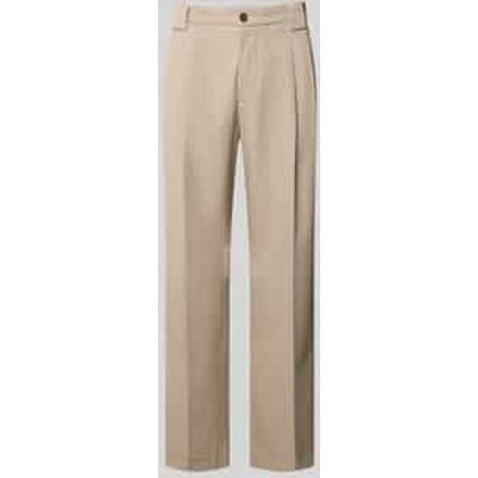 Stoffen broek met persplooien en steekzakken