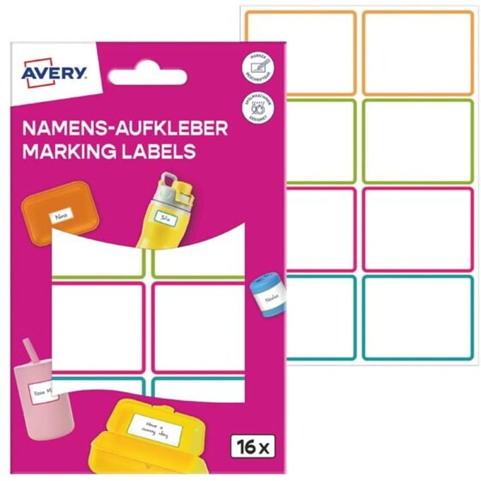 AVERY Naamstickers, Folie, 34 x 48 mm, Gekleurde Rand