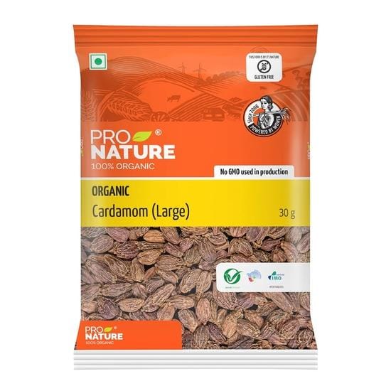 Grande cardamome biologique Pro Nature (Noir), 30 grammes - Poudre yellow
