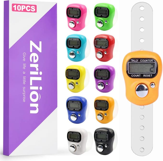Digitale Vinger Tellers - Clicker Tellers - Moeiteloos Tellen - Verstelbare Ring - 10 Stuks - Meerkleurig