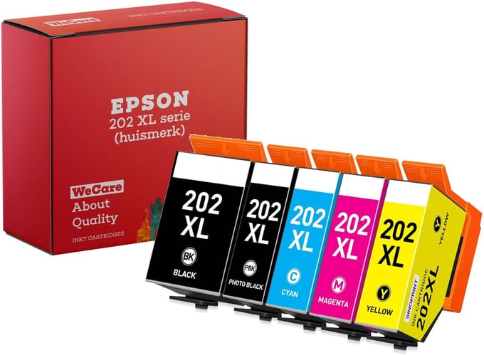 5-pack | Geschikt voor Epson 202 / 202XL inktcartridges - Multipack 5 Inktpatronen - XP6000 - XP6005 - XP6100 - XP6105