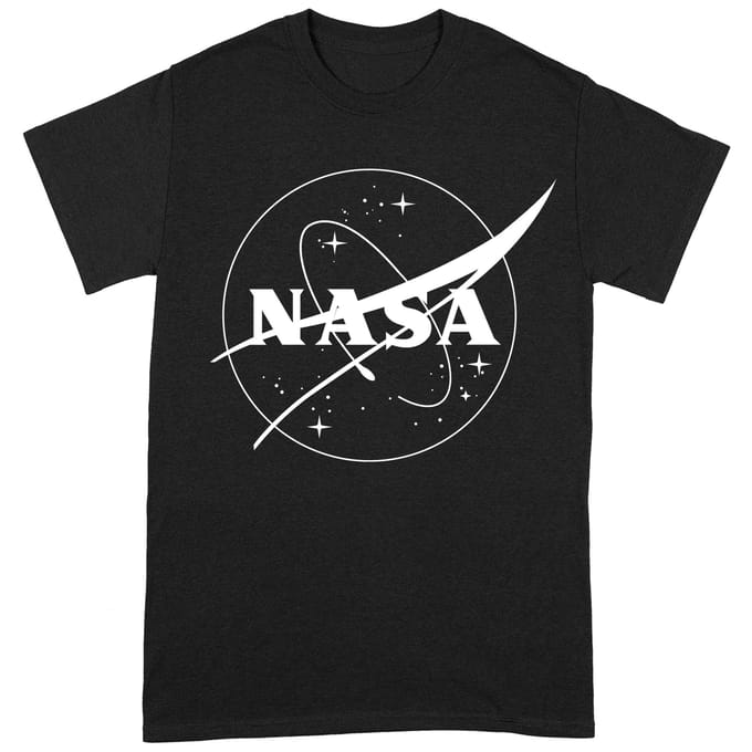 NASA Unisex Volwassen Insigne T-shirt S wit/zwart