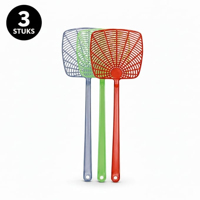 Vliegenmeppers Set van 3 - Hard Plastic - Tegen Vliegen & Muggen - Voor Binnen & Buiten