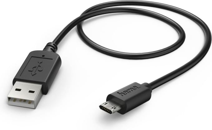Hama Laad/Synchro kabel micro USB reversible 1.4m zwart