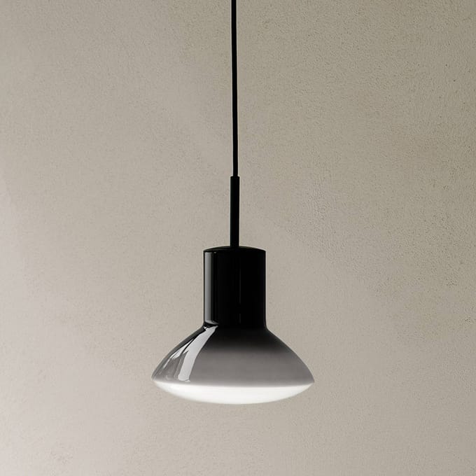 Grupa Onda hanglamp, grijs, Ø 17 cm, glas, GU10