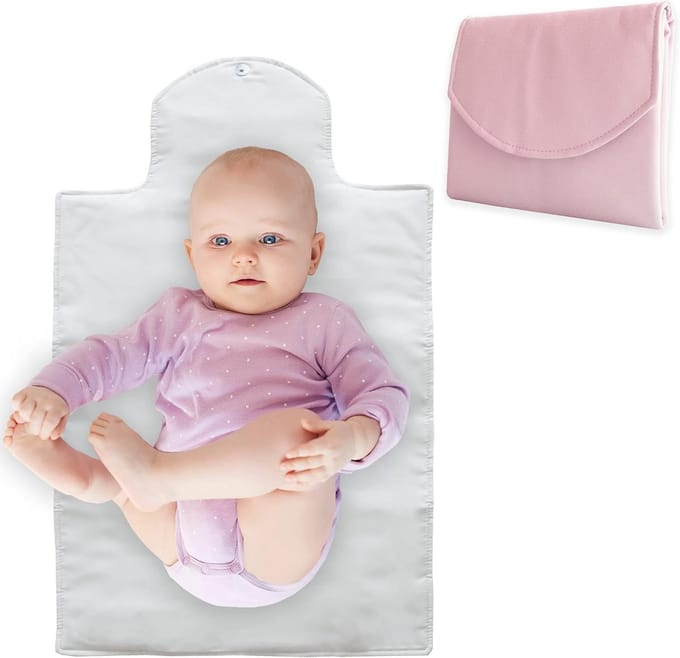 Comfortabele Aankleedmat Baby - Roze en Makkelijk Mee te Nemen