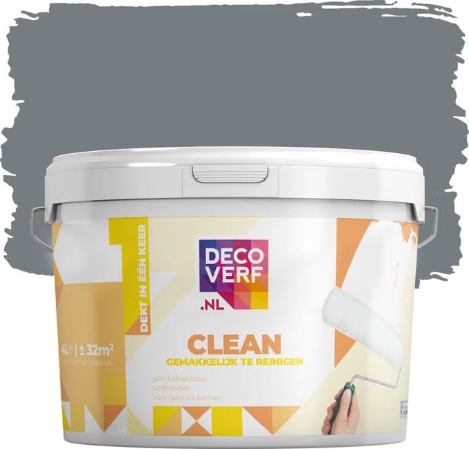 Decoverf clean muurverf grafiet, 4L