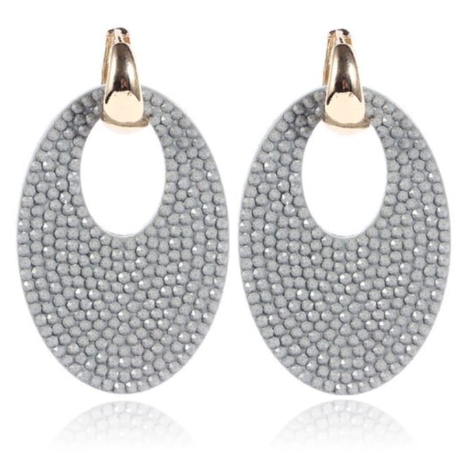 Ovale Oorbellen Cilla Jewels Goud Grijs
