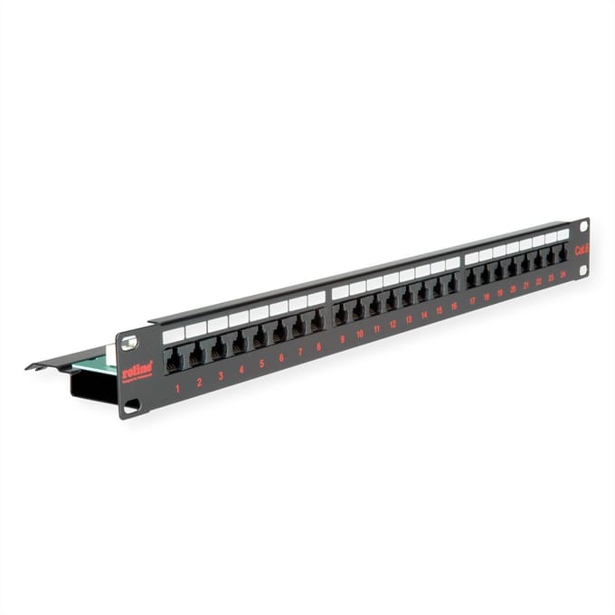 ROLINE Cat.6 (Class E) 19 patchpaneel, 24P, onafgeschermd, zwart
