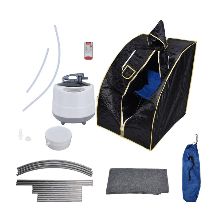 2.0L 1000W Draagbare Sauna 9 Versnellingen Duurzaam Afstandsbediening Multifunctioneel Mini Home Sauna BoxUS Stekker black