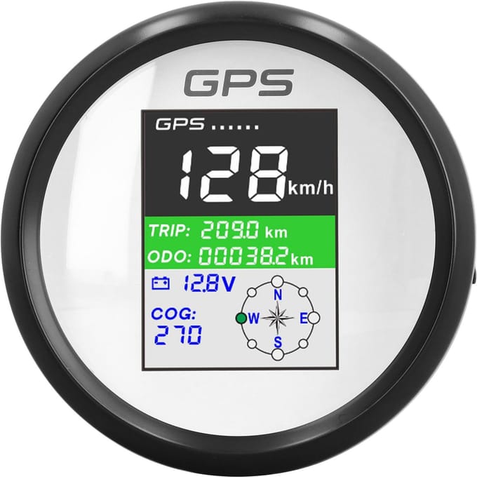 85mm GPS Snelheidsmeter Knopen Mph Km/u Multifunctioneel DC9‑32V TFT Scherm IP67 Waterdicht Kilometerteller voor Auto Vrachtwagen Motorfiets black
