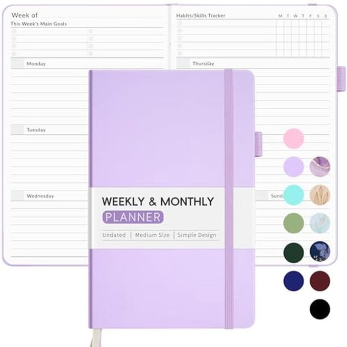 Ongedateerde weekplanner 2024 - Vereenvoudigde wekelijkse en maandelijkse kalenderplanner