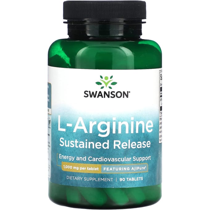 L-Arginine, Langdurige Afgifte, 1.000Mg, 90 Tabletten