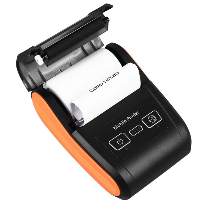 Imprimante Thermique 58mm Bluetooth 4.0 Sans Fil Multifonction Mini Portable Imprimante Thermique d'Étiquettes pour US Plug gray