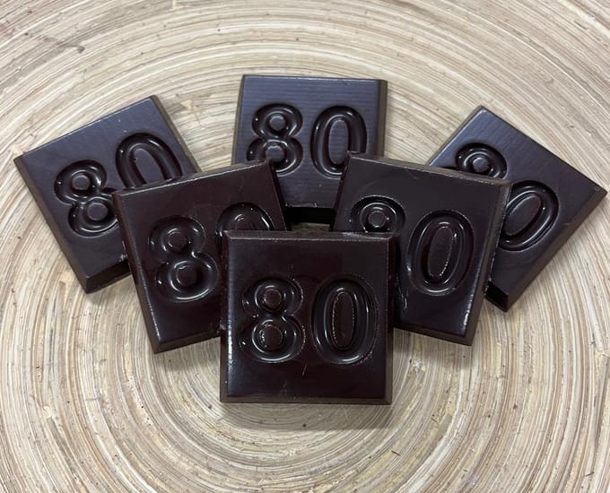 Callebaut - Chocolade cijfer 80 - Cadeau verjaardag - Smaak puur