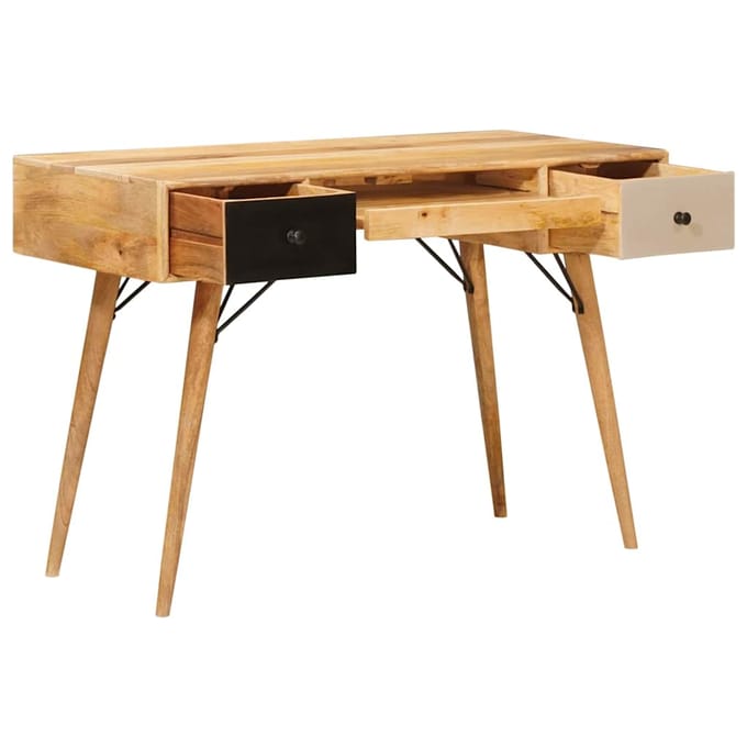vidaXL - Schrijfbureau - Bruin - 110 - x - 55 - x - 76 - cm - Massief - Mango - Hout