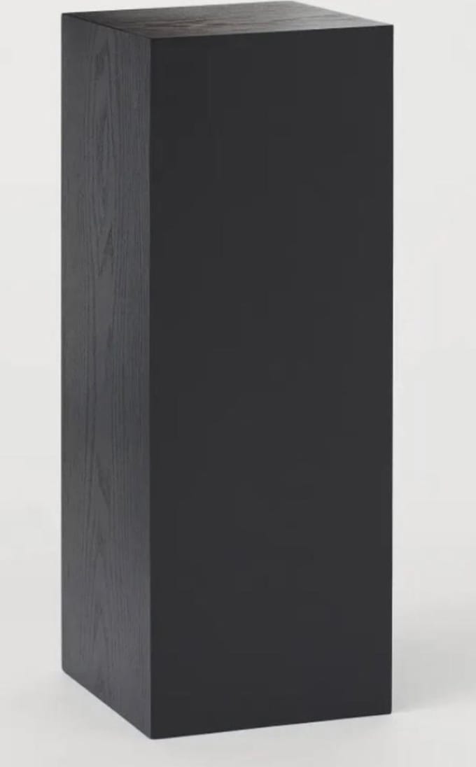 Eiken fineer zuil - Zwart - 30 x 30 x 100 cm (lxbxh)