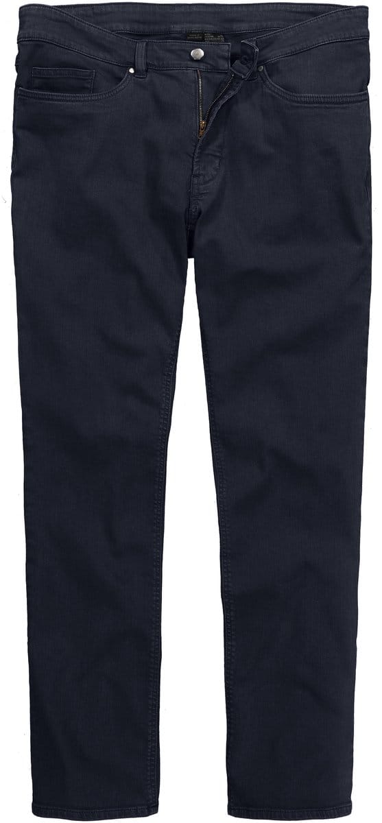 Men Plus - Heren - Colorjeans denim Buik-Fit Regular Fit 5-pocket - Navy blauw - Maat 62