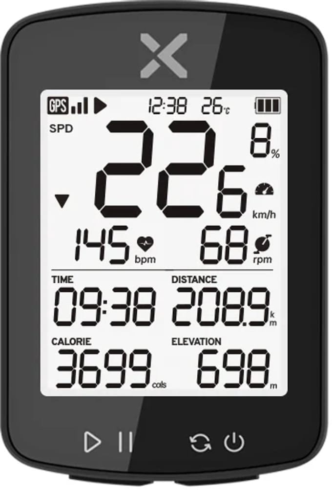 Xoss - G+ 2e Generatie - Fietscomputer - GPS - Snelheidsmeter - Draadloos - ANT+