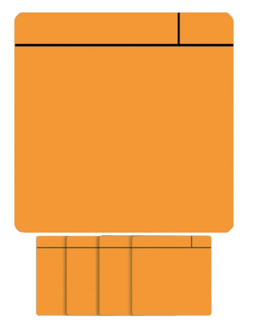 Magneet scrum - 75x75mm - oranje - 5 stuks