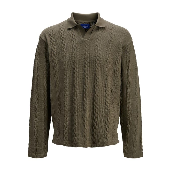 Jack And Jones Herentrui met kabelpatroon, normale pasvorm en lange mouwen (Zeeschildpad)