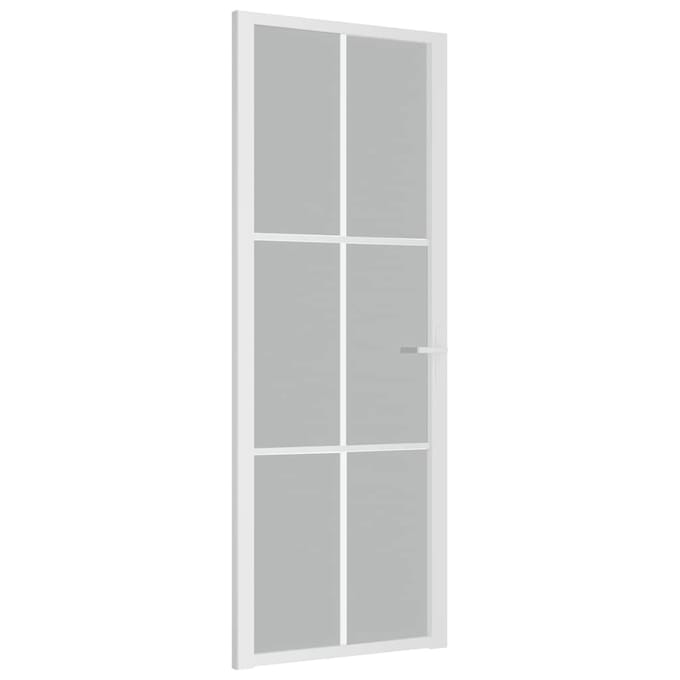 vidaXL - Binnendeur - 76x201,5 - cm - matglas - en - aluminium - wit