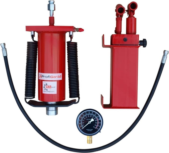 Werkplaatspers Cilinder - Hydraulische Pomp Set - Metaal Bewerken - Dubbele Aandrijving Pomp - 50 Ton Capaciteit - Rood