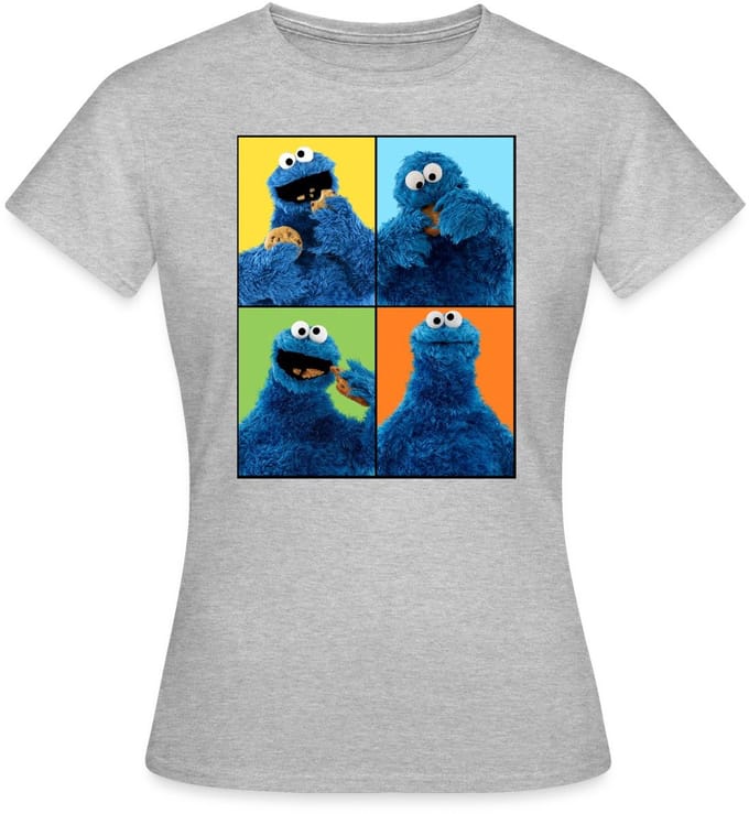 Sesamstraat Koekiemonster Kunst T-Shirt Dames