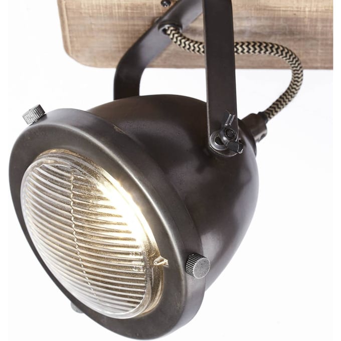 Brilliant CARMEN WOOD - Plafondlamp - Bruin;Zilvergrijs