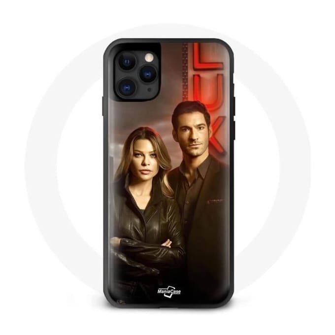 Coque - maniacase - Iphone 12 Pro Max - Noir - Souple - Lucifer Morningstar Chloe Decker noir