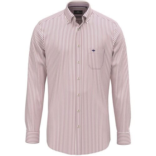 Fynch-Hatton Overhemd Poplin Stripe Button-Down Grape / male