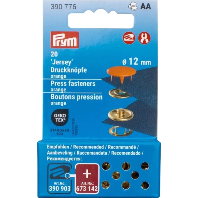Prym Drukknopen Jersey, 12 mm, 20 stuks (en) - Oranje