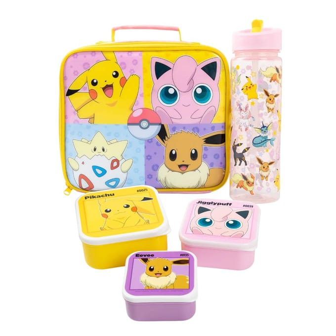 Pokemon Meisjes Pose Lunchtas en Fles Set One Size zwart