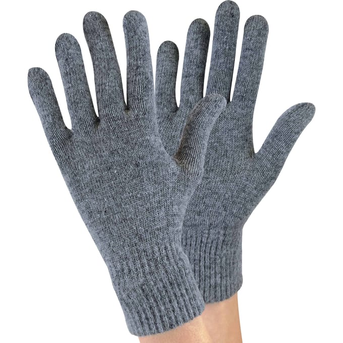 Dames gebreide thermo wolmix magische handschoenen - Grijs