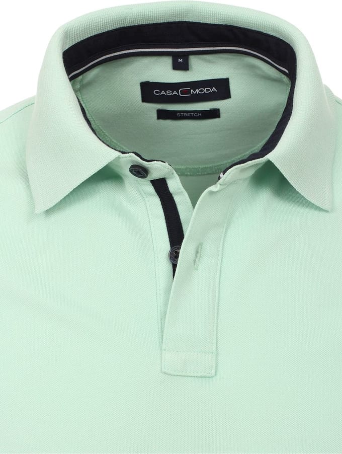 Casa Moda Polo Shirt Comfort Fit Effen Stretch Turqouise - M