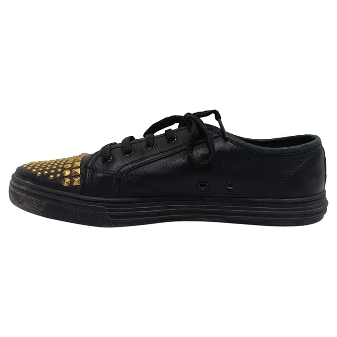 Gucci California Studded Lage Sneakers in Zwart Leer