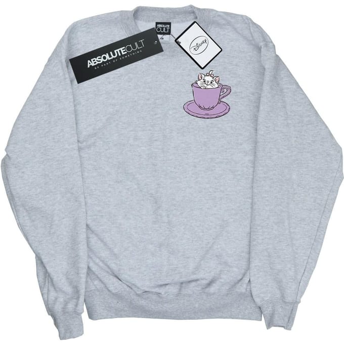 Disney Dames/Dames Aristocats Marie In Cup Borstprint Sweatshirt (Sportgrijs)