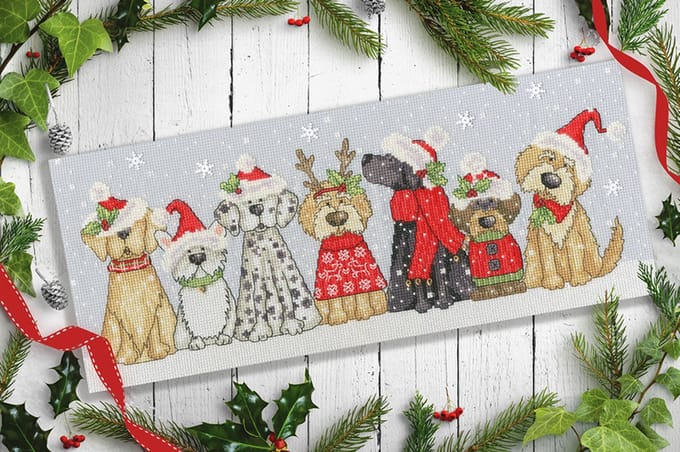 Borduurpakket Holiday Hounds - Bothy Threads